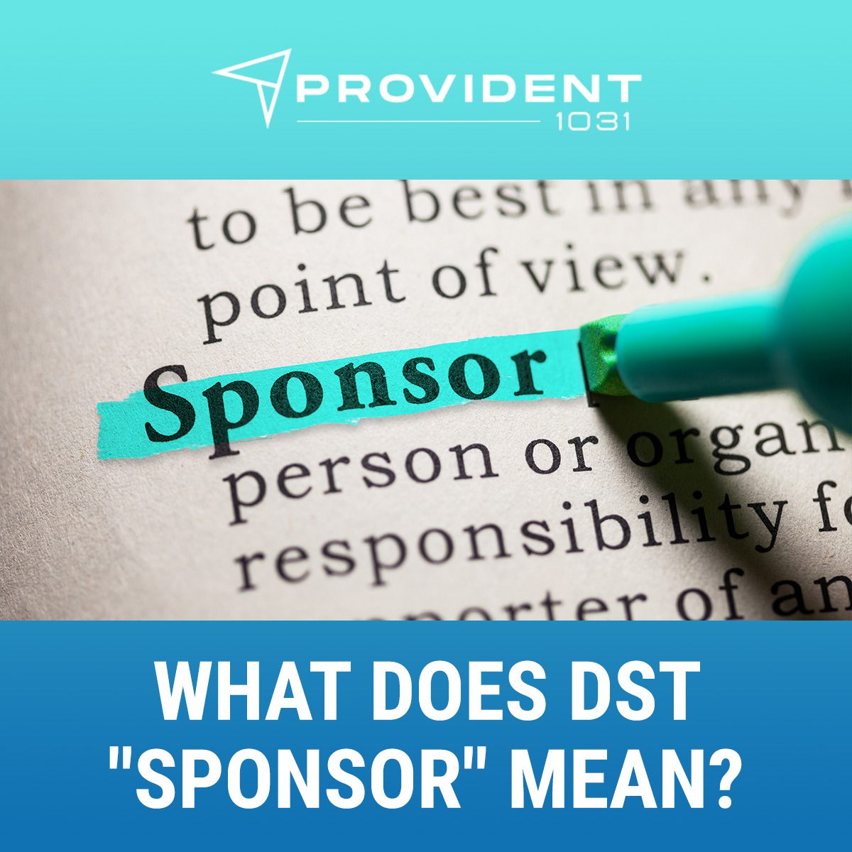 What Does DST "Sponsor" Mean?